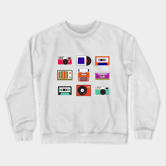 Cassettes Tapes Crewneck Sweatshirt by Mako Design 